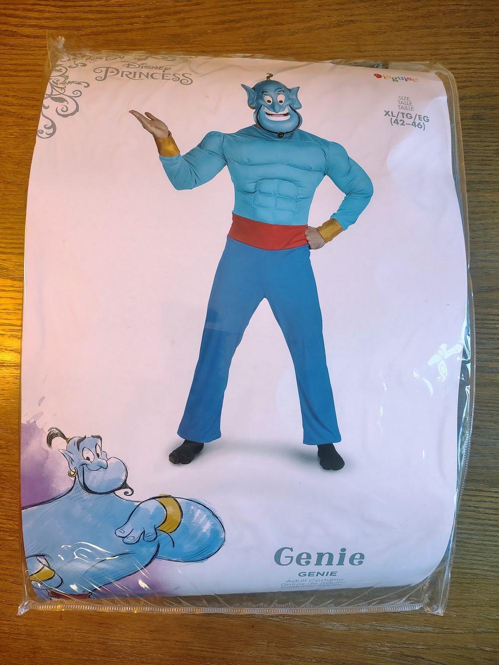 NWT Disney Aladdin Genie Muscle Adult Costume Disguise Size XL 42-46 Sealed